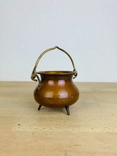 Cache pot chaudron tripode cuivre martelé 8,5 cm miniature vintage sorcière