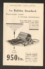 PARIS (XVII°) ROLITHO / DUPLICATEUR à ENCRAGE "H. MORIN" Tract Période 1920-1930