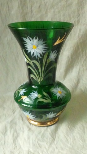 Vase verre emaille verrerie - en,