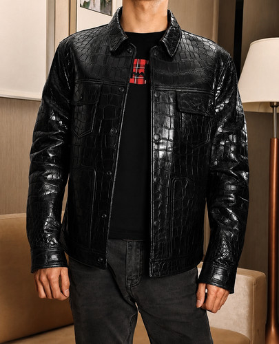 Veste cuir imprimé - veste, en