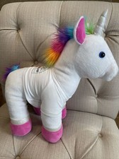 Build A Bear Rainbow Unicorn Stuffed Plush Animal Toy 14” Tall