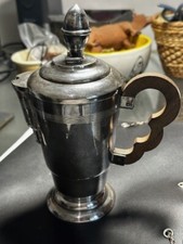 ANCIENNE VERSEUSE OU PETITE THEIERE ART DECO EN METAL ARGENTE POINCONNé