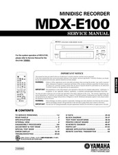 Service Manuel D'Instructions pour Yamaha MDX-E100