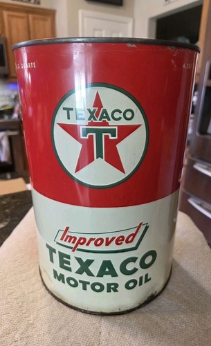 Empty 1950s quart texaco - empty, 5