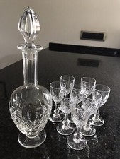 Très belle carafe à liqueur en cristal clair de Saint Louis avec ses huit verres
