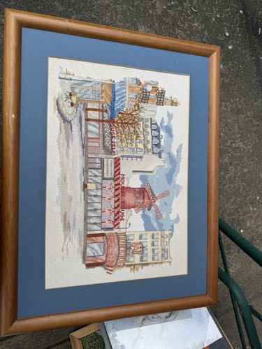 Tableau ancien point croix - tableau,