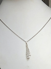 Pendentif ressort pointe cristal de roche métal argenté 3 cm vendu sans chaine