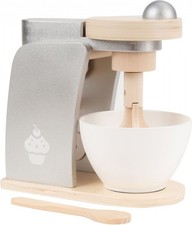 Jeu d'Imitation Robot Pâtissier Enfant Bois, Pétrin avec Fouet, Bol & Spatule