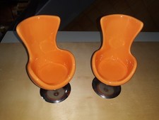 petit fauteuil  orange   maison de poupée  meubles
