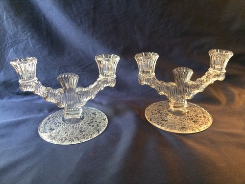 Art deco clear glass pair - art, of