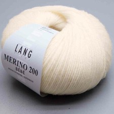 Lang Yarns Mérinos 200 Bébé 302 - Ll 203m/50g - Grosseur D'Aiguille 2,5