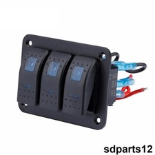Panneau d'Interrupteur à Bascule 3 Boutons Voiture Camion Bateau 12-24V IP65