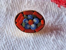 Collection bouton ancien micro mosaique  millefiori mini 0,7 sur 1 cm G7Q