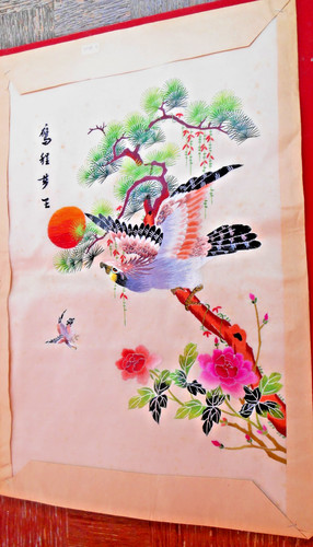 Broderie ancien asiatique sur - broderie,