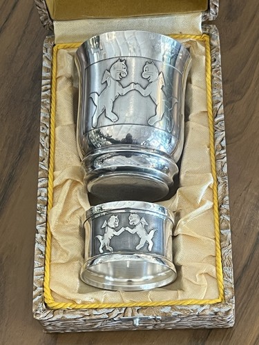 Coffret baptême timbale rond - coffret,