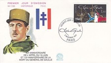 Enveloppe 1er jour 1183 1980 Général de Gaulle L'Appel du 18 Juin
