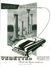 Publicité ancienne voiture automobile Ford Vedette 1950 issue de magazine Troy