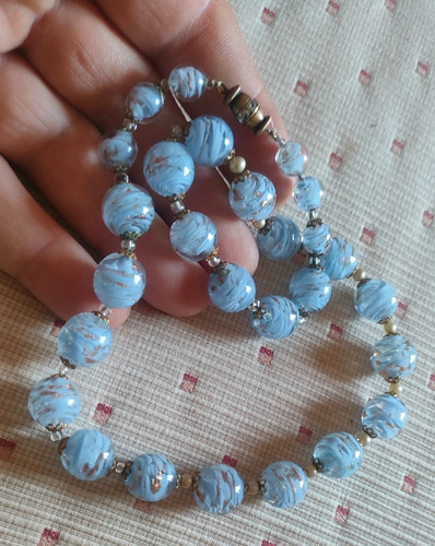 Ancien collier perles pâte - ancien,