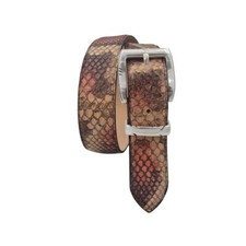 Ceinture patchwork de 4 cm en python doublée nubuck et boucle de satin