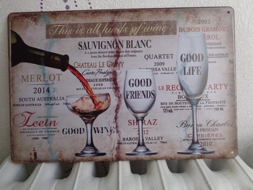 Tole metal vin wine merlot - metal,