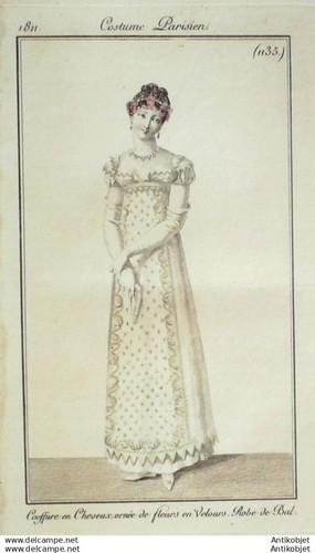 Gravure mode costume parisien - mode,