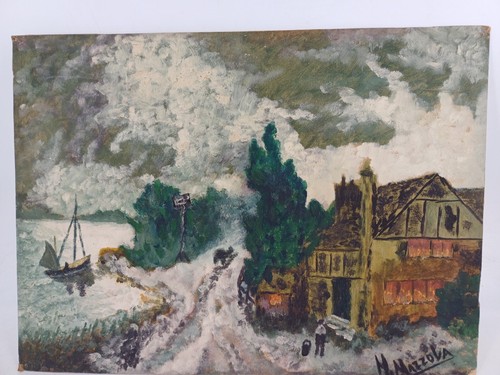 Tableau huile sur toile - sur,