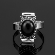925 Argent Sterling Noir Onyx