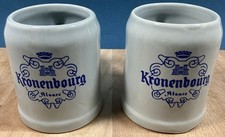 VINTAGE KRONEMBOURG ALSACE CHOPE EN GRES ANCIEN LOGO BOCK à BIERE 5/20 1/4 