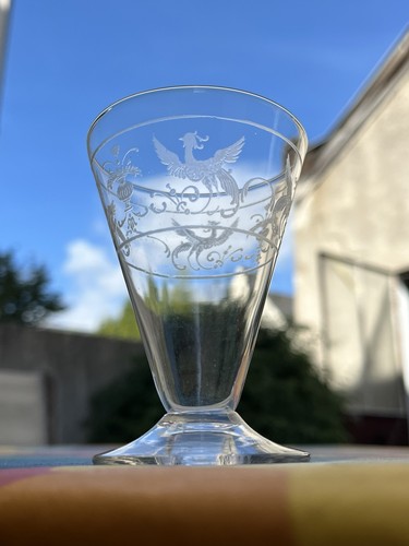 Verres cristal gravé motif - verres,