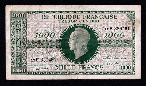 France 1000 francs 1944 - france,