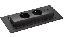 Prise Encastrée Evoline Backflip Verre 2-fach Prise de Cuisine Rétractable USB C