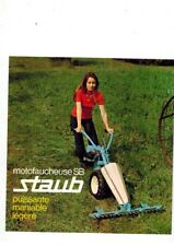 FEUILLE PUBLICITAIRE DE LA MOTOFAUCHEUSE  STAUB SB