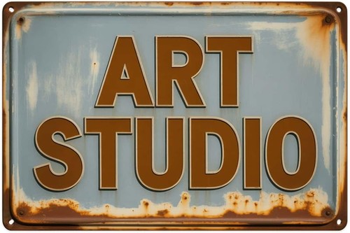 Art studio tin metal - metal, signs
