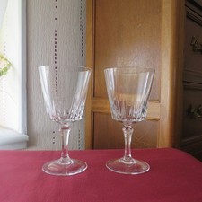 2 verres à eau en cristal d arques modèle versailles   H 16 cm
