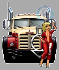 STICKER PIN UP ROUTIER SYMPA CAMION TRUCK VINTAGE MISS BERLIET PINUP BC003