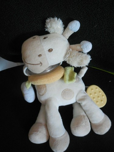 Doudou peluche girafe - peluche, blanc