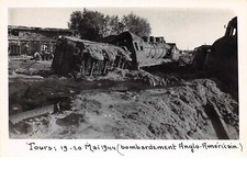 37. n°54824 . TOURS. bombardement anglo-américain.mai 1944.train.carte photo