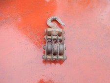 Petit  Palan Poulie  Ancienne avec Crochet   Hauteur 18 Cm Ref  15