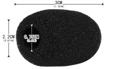 Bonnette Micro cravate / micro casque en mousse noire HAUTE DENSITE X2