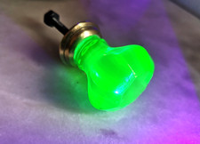 POIGNÉE Bouton de TIROIR en VERRE / cristal VERT d'URANIUM - 45 mm