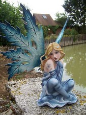 143768  GRANDE  FIGURINE  STATUETTE FEE  ELFE  FAIRY BLEU   HEROIC  FANTASY DER