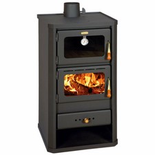 Poêle à bois avec four polycarburant cheminée bois Prity FM - 12.1 Kw
