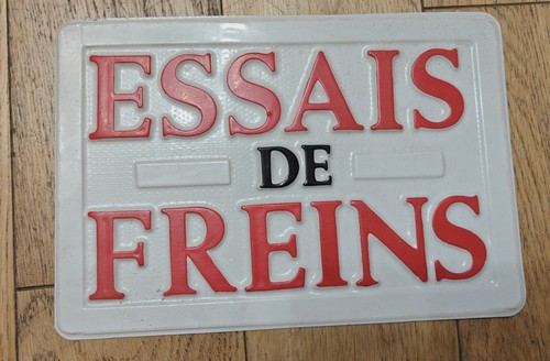 Plaque essais freins - essais, de