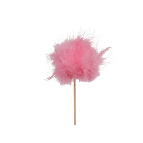 Pique boule plume 8cm rose - boule,