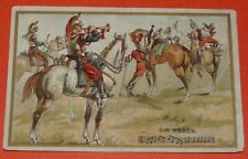 CHROMO BON-POINT ECOLE 1890-1914 SONNERIE MILITAIRE TROMPETTE CLAIRON EN SELLE