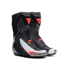Bottes de moto Microfibre Femme Dainese TORQUE 4 Black/White/Red-Fluo