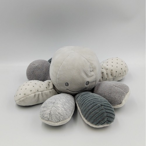 Doudou pieuvre poulpe gris