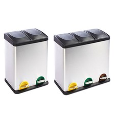 Poubelle Système De Tri Avec Fonction Pédale En Acier Inoxydable Inclus Brandon