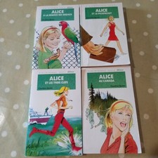 Lot De 4 Alice Caroline Quine Livres Bibliothèque Verte Livre vintage ancien.