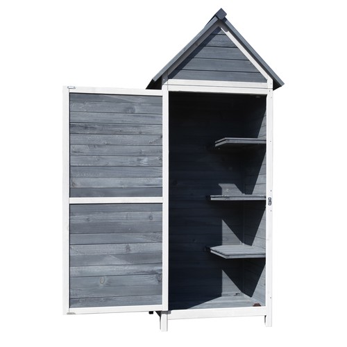 Armoire jardin bois gris - de,